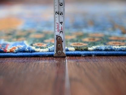 Blue 2'7" x 3'11" Oushak And Peshawar Hand knotted Wool Rug - Sku: O021367