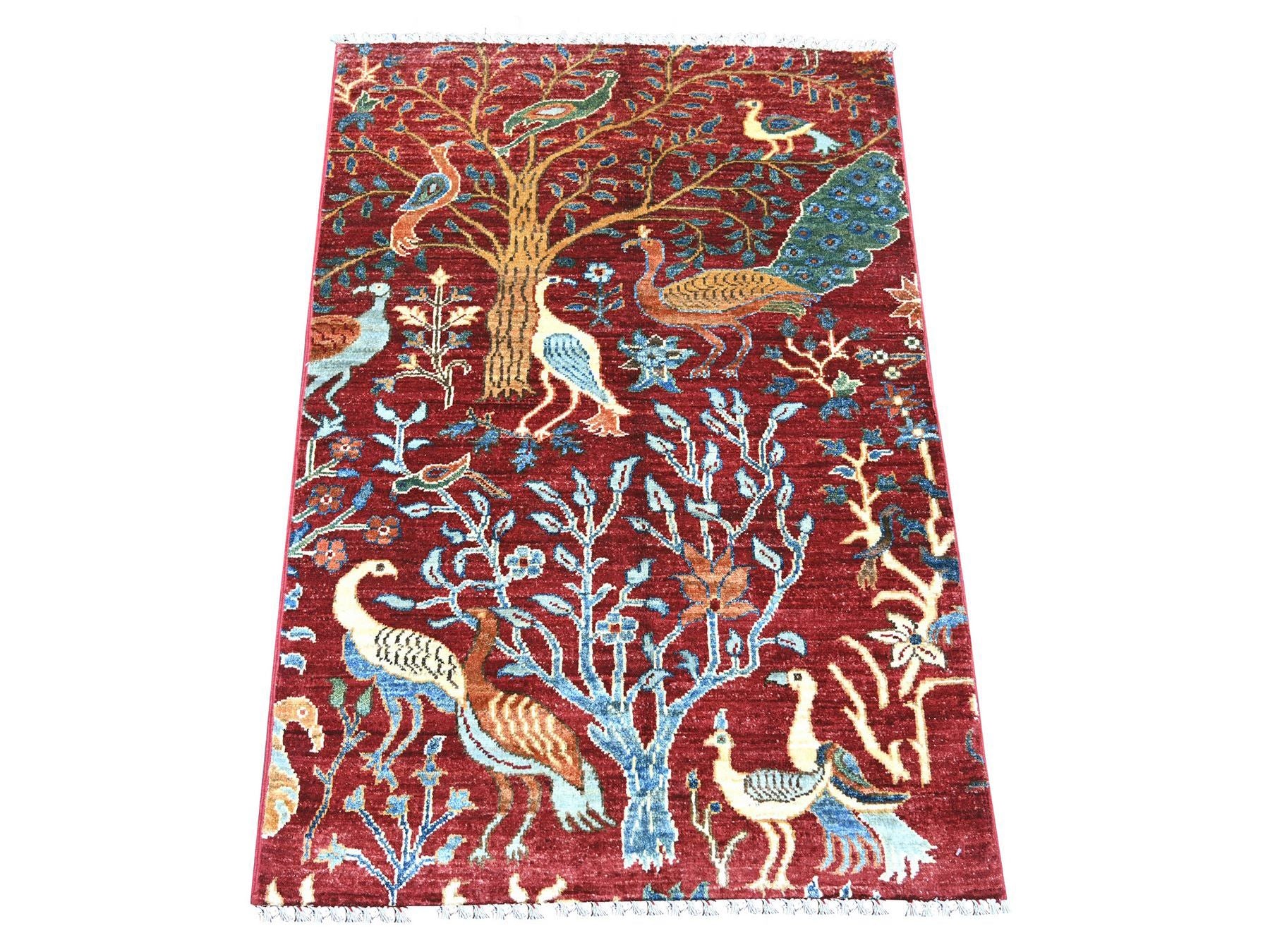 Peshawar Oushak hand-knotted wool rug in Red, 2'8" x 3'10" — SKU O021372