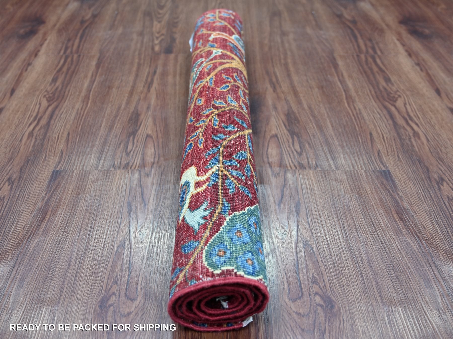 Peshawar Oushak hand-knotted wool rug in Red, 2'8" x 3'10" — SKU O021372 (view 4)
