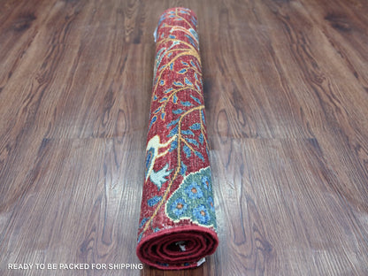 Peshawar Oushak hand-knotted wool rug in Red, 2'8" x 3'10" — SKU O021372 (view 4)