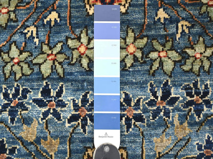 Blue 2'8" x 14'3" Tribal & Geometric Hand knotted Wool Rug - Sku: O021375