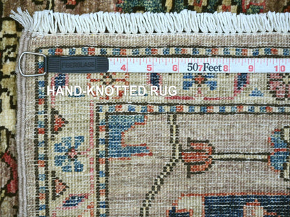 Brown 2'7" x 7'9" Tribal & Geometric Hand knotted Wool Rug - Sku: O021376