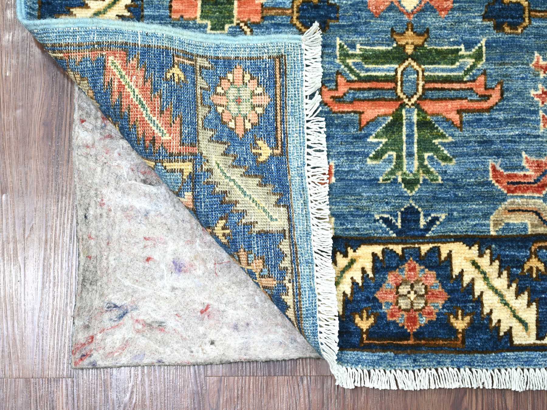 Blue 3'1" x 7'8" Tribal & Geometric Hand knotted Wool Rug - Sku: O021377