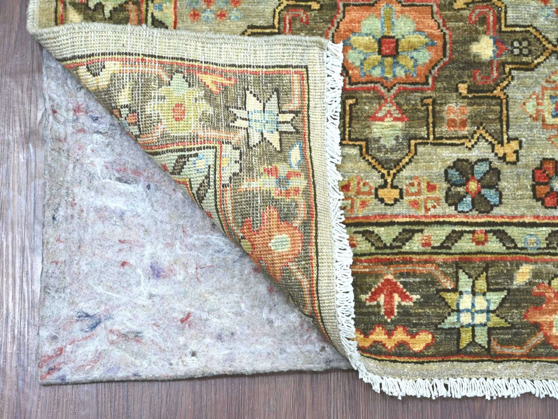 Grey 2'7" x 7'11" Tribal & Geometric Hand knotted Wool Rug - Sku: O021378