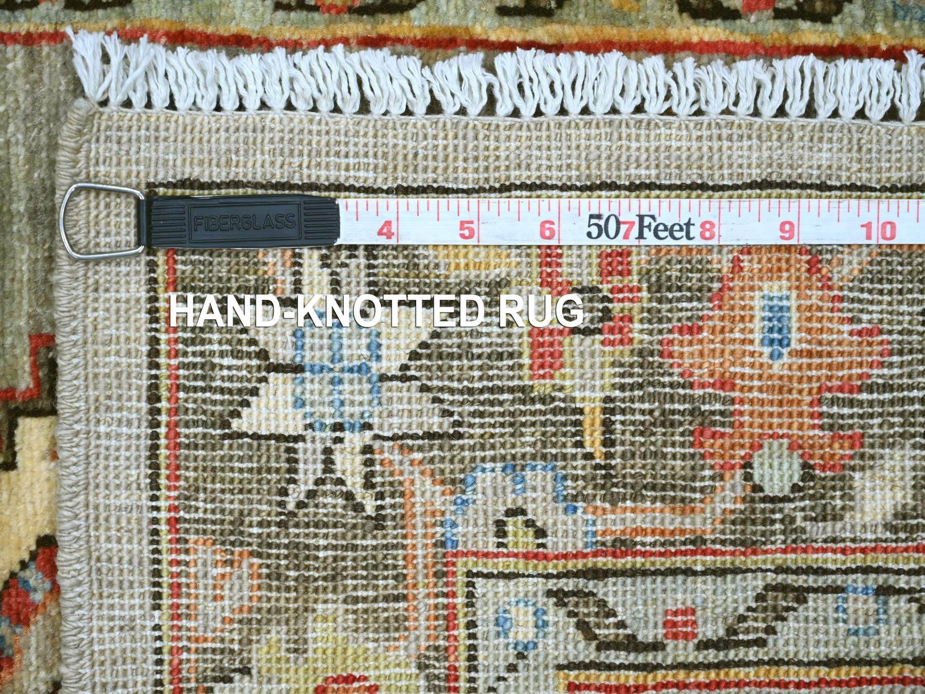 Peshawar Tribal & Geometric hand-knotted wool runner in Gray & Brown, 2'7" x 7'11" — SKU O021378 (view 6)