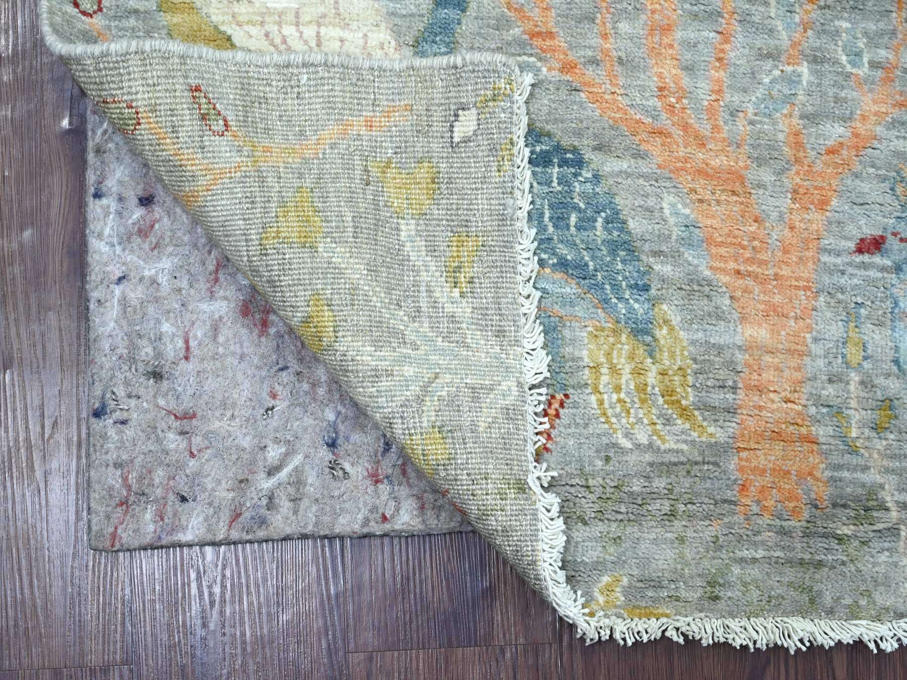 Peshawar Oushak hand-knotted wool runner in Gray, 2'6" x 8'1" — SKU O021381 (view 2)