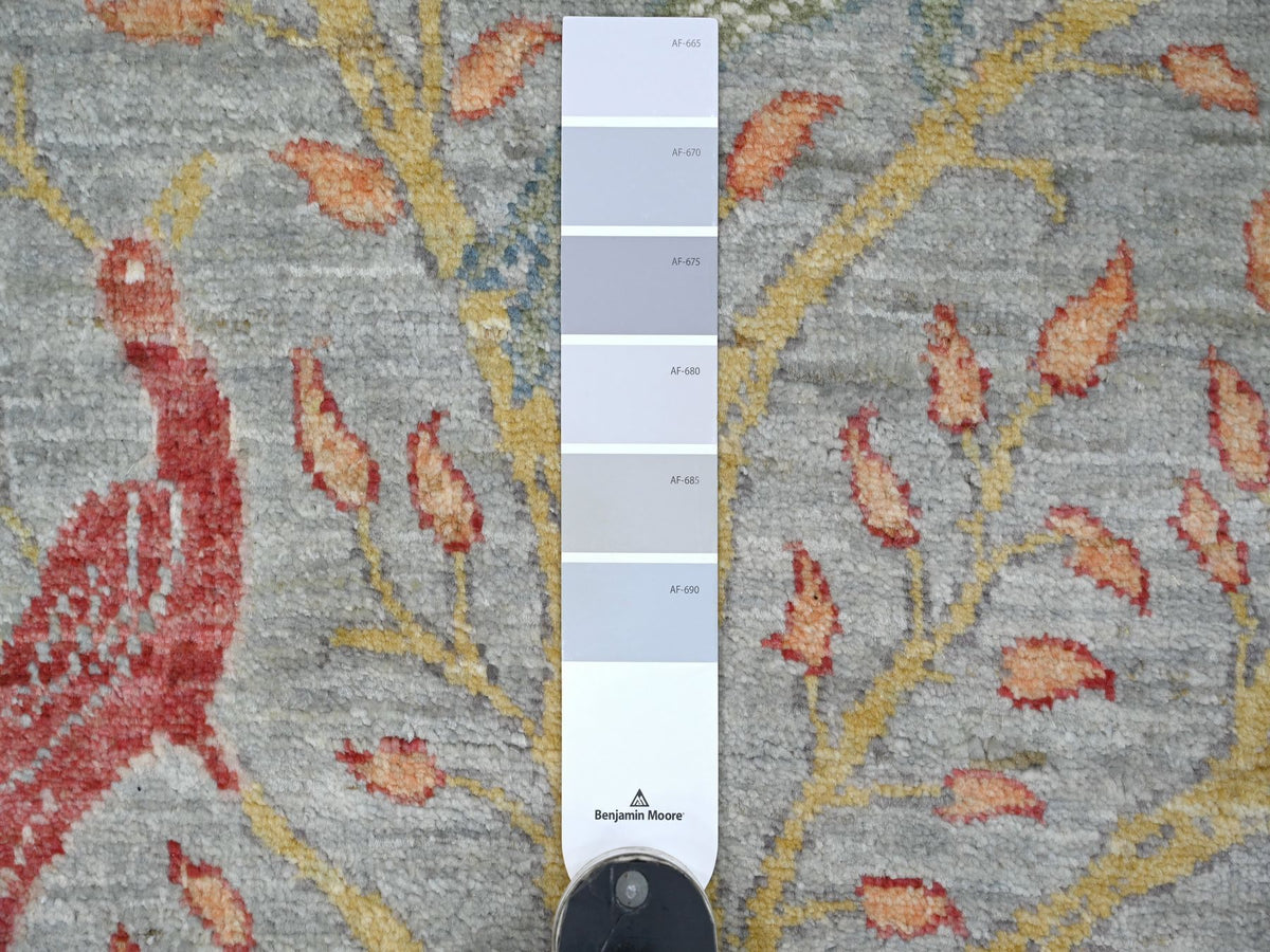 Peshawar Oushak hand-knotted wool runner in Gray, 2'6" x 8'1" — SKU O021381 (view 3)