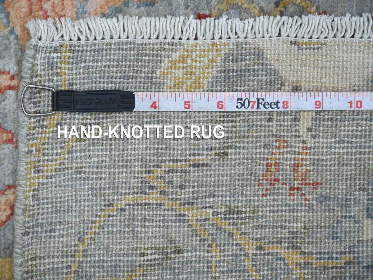 Peshawar Oushak hand-knotted wool runner in Gray, 2'6" x 8'1" — SKU O021381 (view 6)