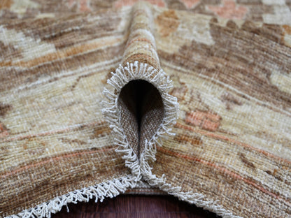 Brown 11'8" x 15'5" Oushak And Peshawar Hand knotted Wool Rug - Sku: O021388