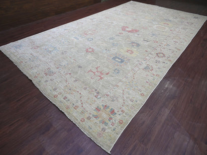 Green 10'0" x 17'10" Oushak And Peshawar Hand knotted Wool Rug - Sku: O021390
