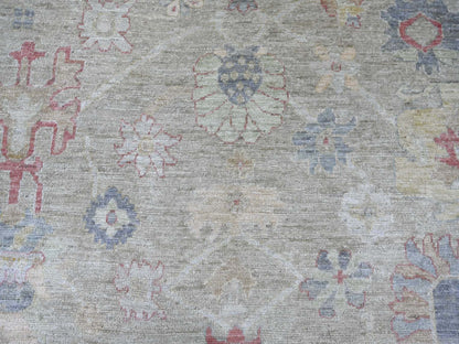 Green 10'0" x 17'10" Oushak And Peshawar Hand knotted Wool Rug - Sku: O021390