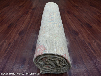 Green 10'0" x 17'10" Oushak And Peshawar Hand knotted Wool Rug - Sku: O021390