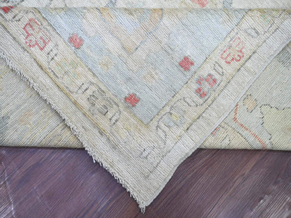 Grey 9'9" x 13'6" Oushak And Peshawar Hand knotted Wool Rug - Sku: O021392