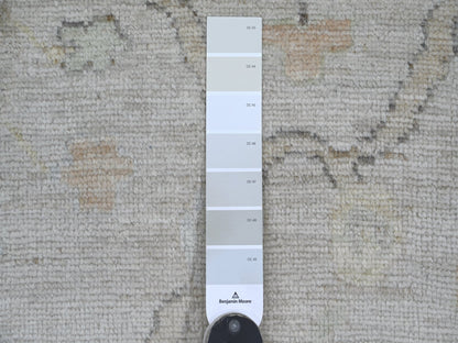 Grey 9'9" x 13'6" Oushak And Peshawar Hand knotted Wool Rug - Sku: O021392