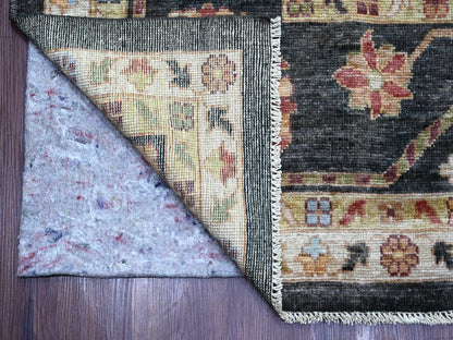 Black 9'11" x 13'10" Oushak And Peshawar Hand knotted Wool Rug - Sku: O021393