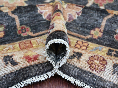 Black 9'11" x 13'10" Oushak And Peshawar Hand knotted Wool Rug - Sku: O021393