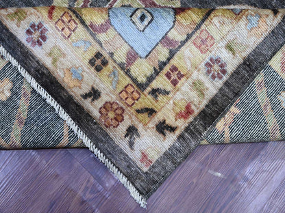 Black 9'11" x 13'10" Oushak And Peshawar Hand knotted Wool Rug - Sku: O021393