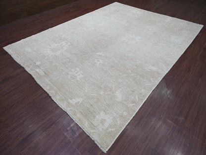 Brown 9'0" x 11'11" Oushak And Peshawar Hand knotted Wool Rug - Sku: O021396