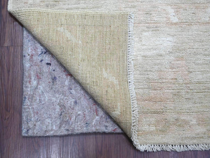 Brown 9'0" x 11'11" Oushak And Peshawar Hand knotted Wool Rug - Sku: O021396