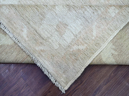 Brown 9'0" x 11'11" Oushak And Peshawar Hand knotted Wool Rug - Sku: O021396
