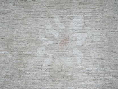 Brown 9'0" x 11'11" Oushak And Peshawar Hand knotted Wool Rug - Sku: O021396