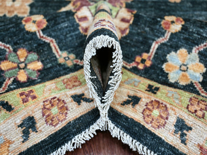 Green 8'11" x 11'9" Oushak And Peshawar Hand knotted Wool Rug - Sku: O021398