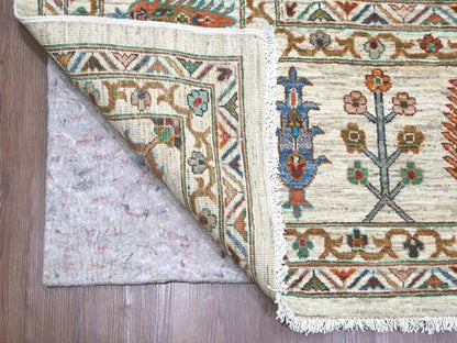 Ivory 10'7" x 13'7" Tribal & Geometric Hand knotted Wool Rug - Sku: O021402