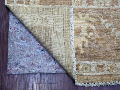 Brown 9'2" x 11'11" Oushak And Peshawar Hand knotted Wool Rug - Sku: O021405
