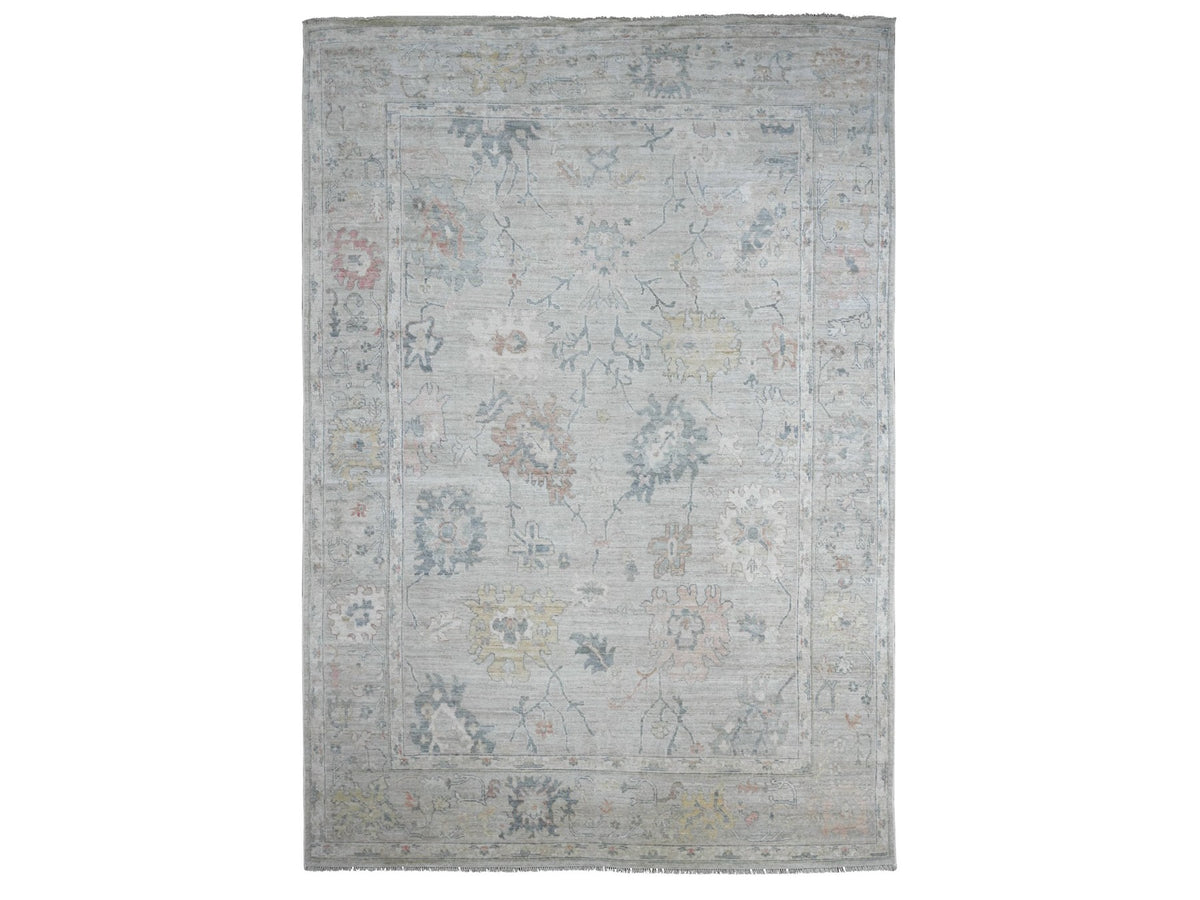 Oushak Oushak hand-knotted wool rug in Gray, 9'5" x 13'7" — SKU O021406