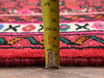 Tribal & Geometric hand-knotted wool runner in Red & Ivory, 2'5" x 6'5" — SKU O02140 (view 6)
