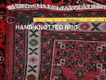 Tribal & Geometric hand-knotted wool runner in Red & Ivory, 2'5" x 6'5" — SKU O02140 (view 7)
