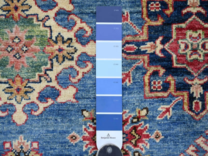 Blue 6'2" x 8'10" Tribal & Geometric Hand knotted Wool Rug - Sku: O021410