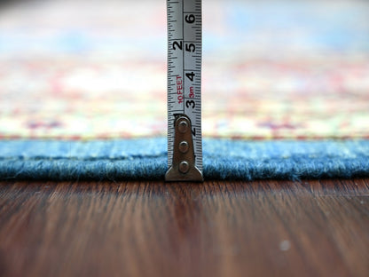 Blue 6'2" x 8'10" Tribal & Geometric Hand knotted Wool Rug - Sku: O021410