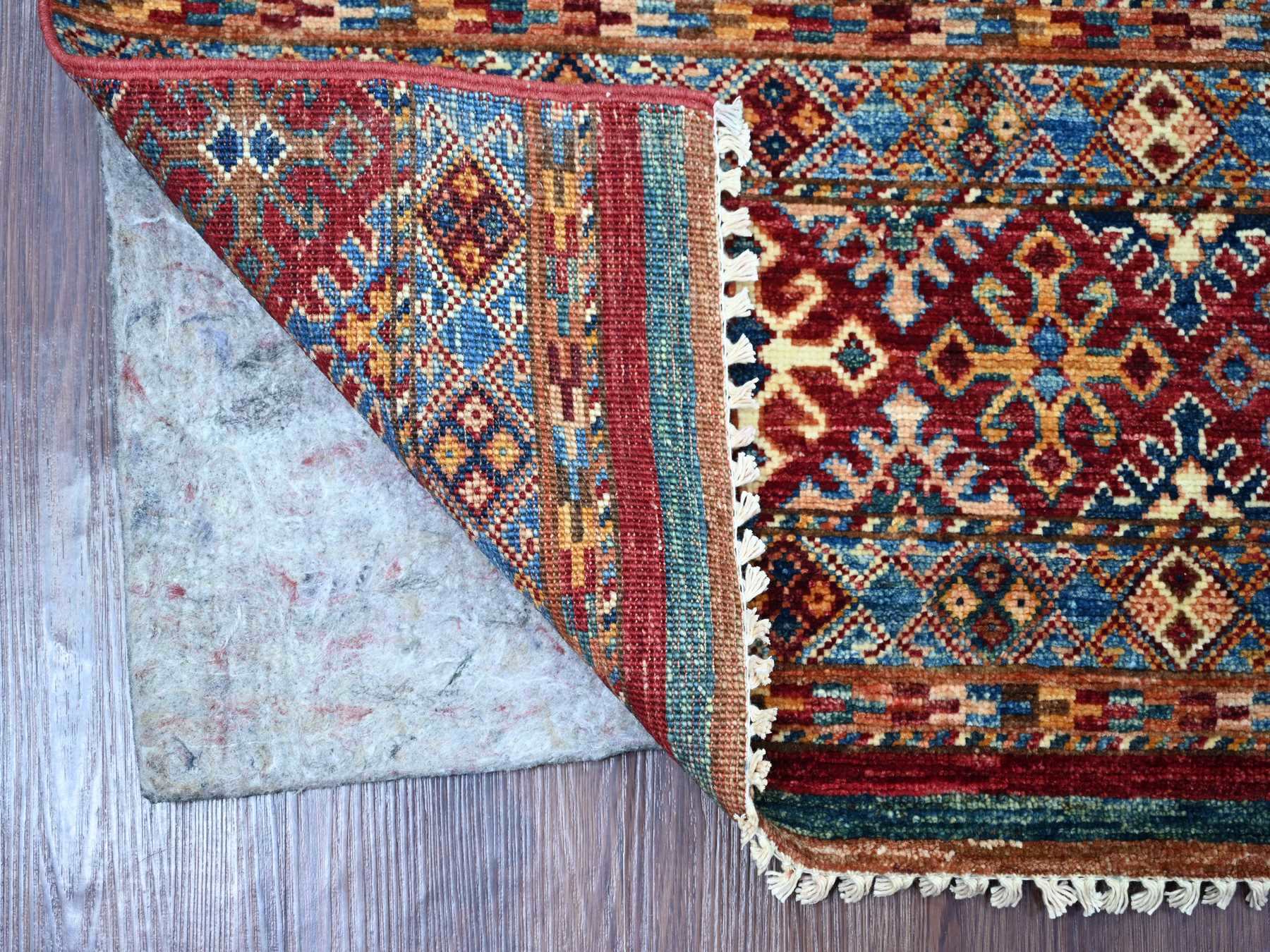 Kazak Tribal & Geometric hand-knotted wool runner in Multicolored, 2'6" x 6'7" — SKU O021413 (view 2)