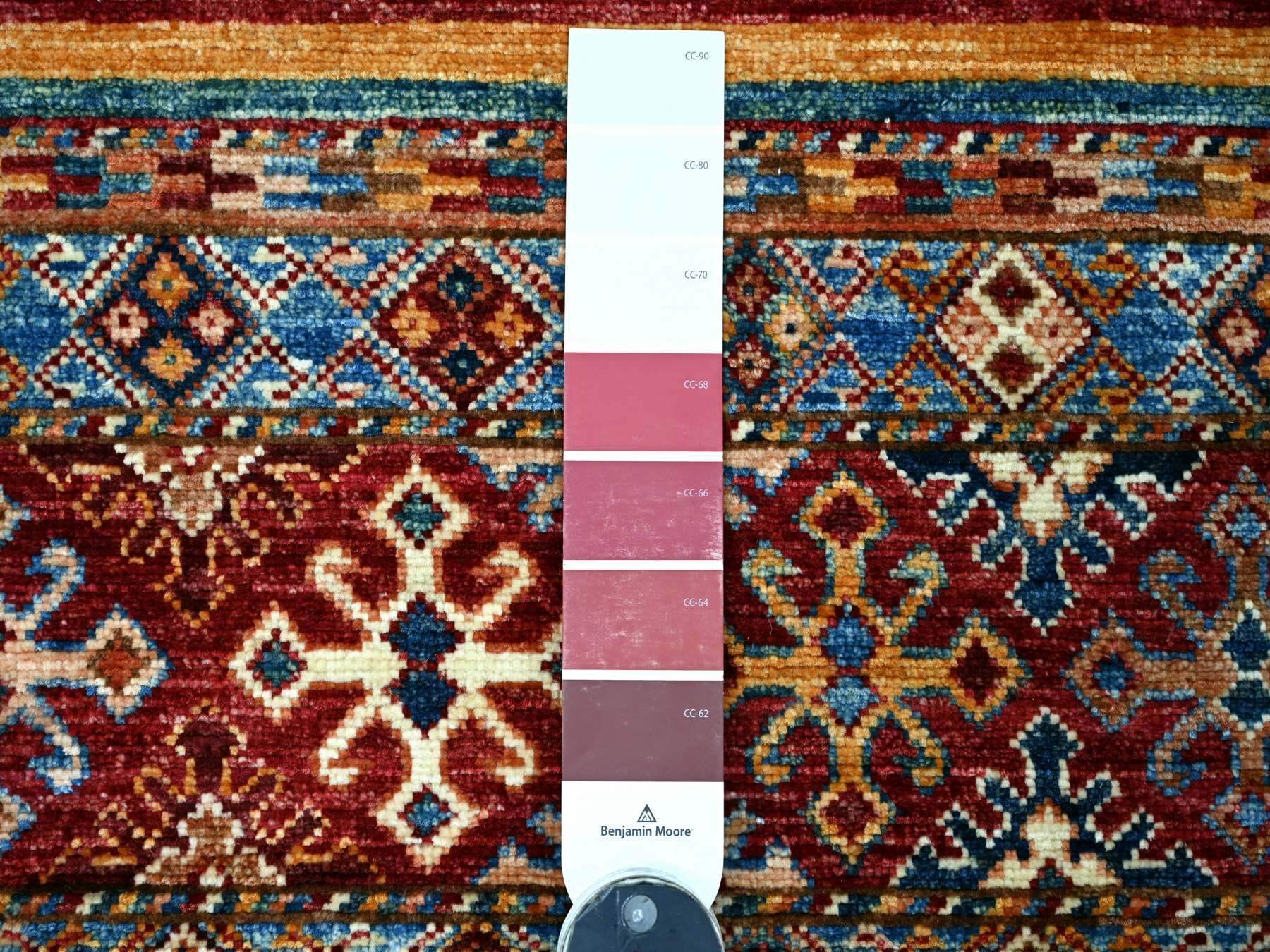 Kazak Tribal & Geometric hand-knotted wool runner in Multicolored, 2'6" x 6'7" — SKU O021413 (view 3)