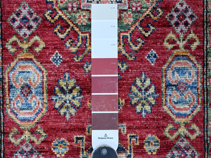 Kazak Tribal & Geometric hand-knotted wool rug in Red & Ivory, 2'5" x 4'8" — SKU O021420 (view 3)