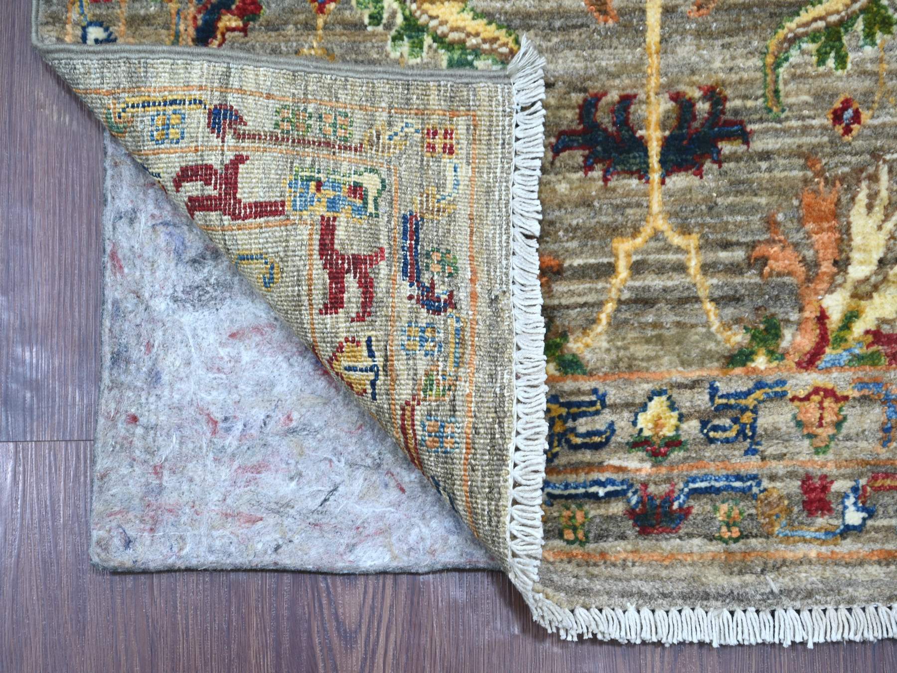 Mahal Tribal & Geometric hand-knotted wool runner in Gray, 2'8" x 18'9" — SKU O021421 (view 2)