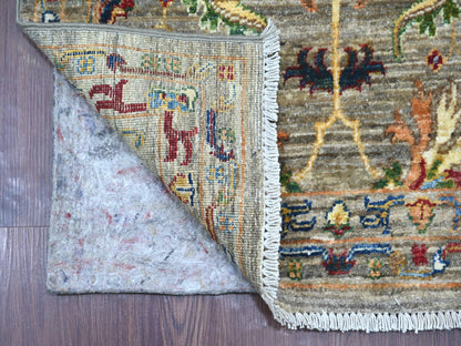 Mahal Tribal & Geometric hand-knotted wool runner in Gray, 2'8" x 18'9" — SKU O021421 (view 2)