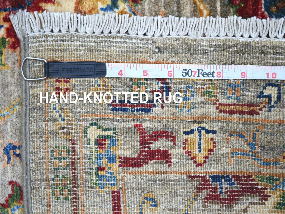 Mahal Tribal & Geometric hand-knotted wool runner in Gray, 2'8" x 18'9" — SKU O021421 (view 6)