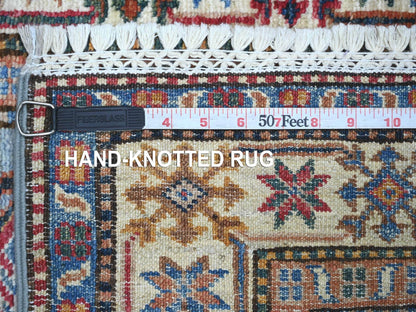 Blue 2'7" x 8'6" Tribal & Geometric Hand knotted Wool Rug - Sku: O021425