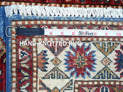 Blue 2'8" x 10'10" Tribal & Geometric Hand knotted Wool Rug - Sku: O021426