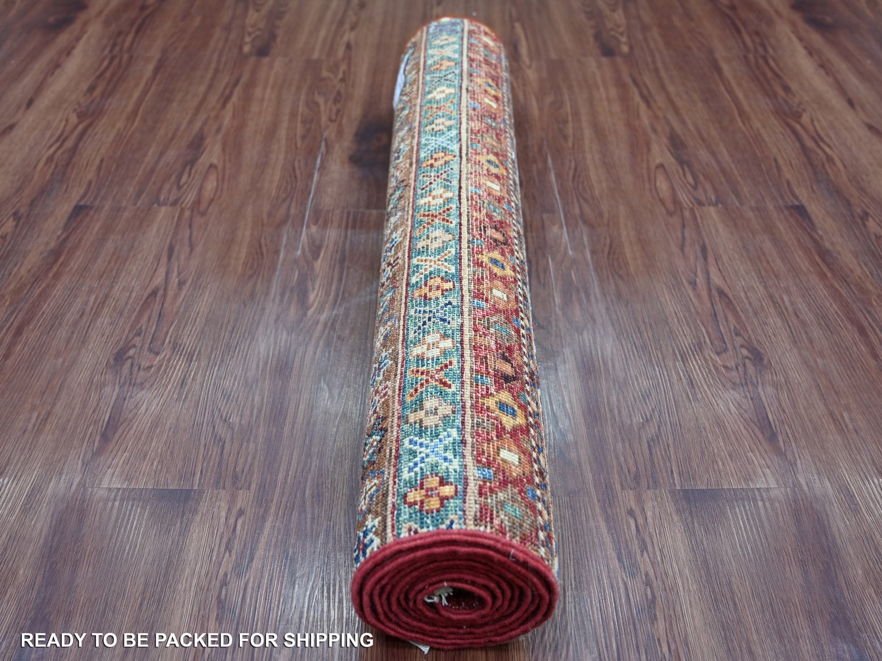 Kazak Tribal & Geometric hand-knotted wool runner in Red, 2'10" x 8' — SKU O021427 (view 4)