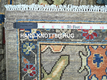 Heriz Tribal & Geometric hand-knotted wool runner in Gray & Charcoal Gray, 2'11" x 17'7" — SKU O021428 (view 6)