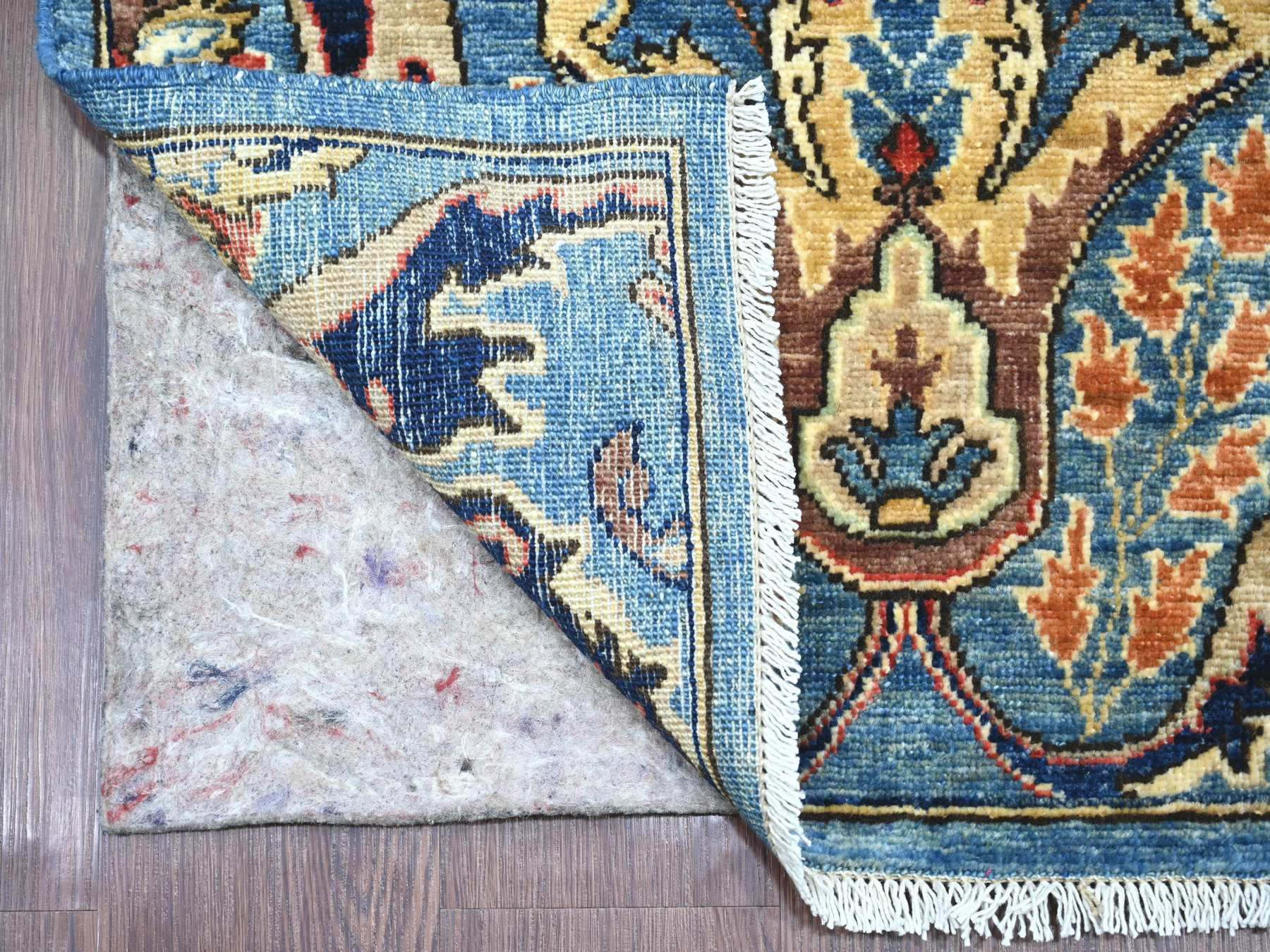 Blue 2'8" x 15'6" Tribal & Geometric Hand knotted Wool Rug - Sku: O021429