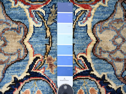 Blue 2'8" x 15'6" Tribal & Geometric Hand knotted Wool Rug - Sku: O021429