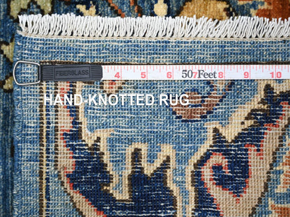 Blue 2'8" x 15'6" Tribal & Geometric Hand knotted Wool Rug - Sku: O021429