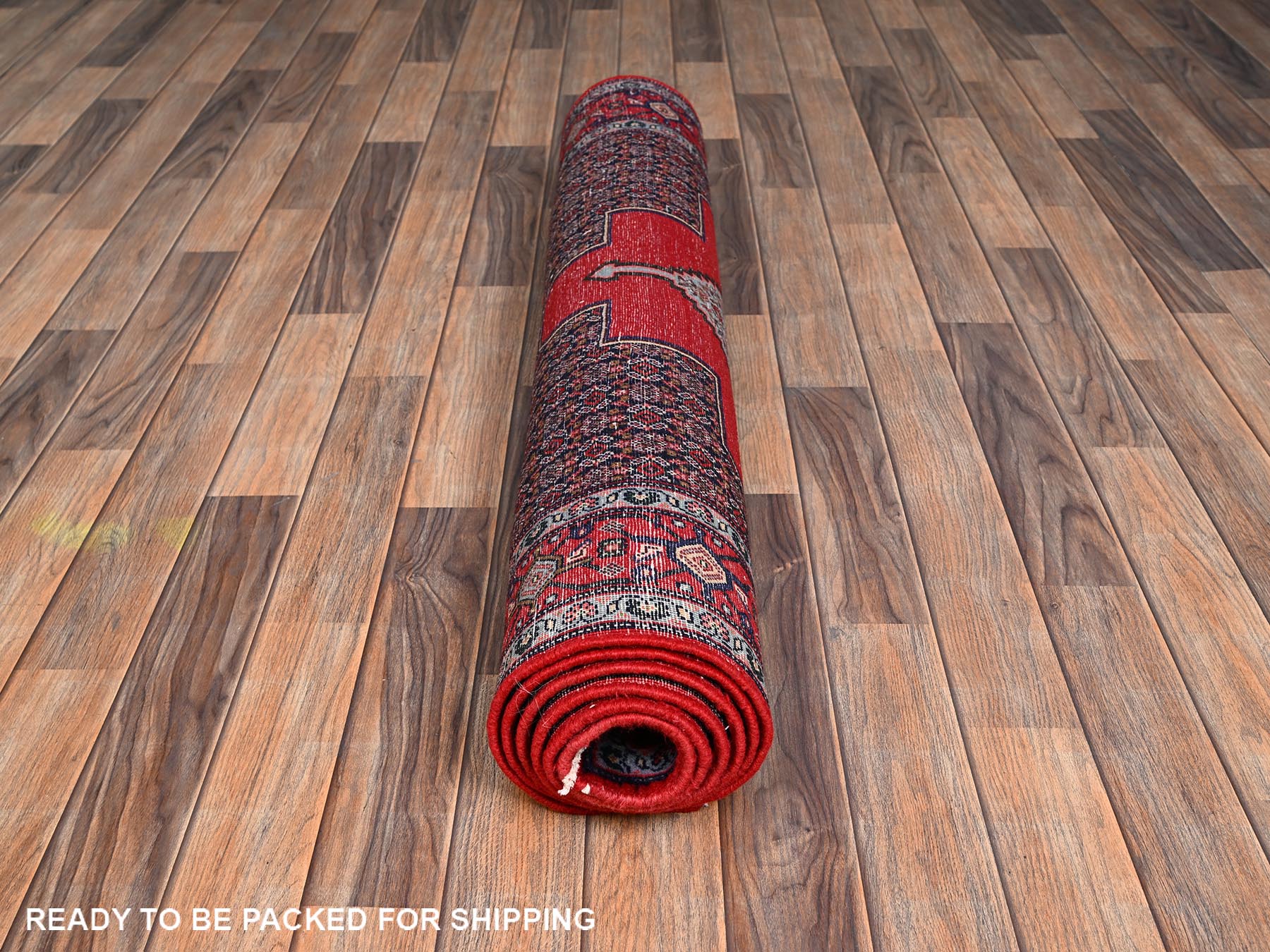 Senneh Tribal & Geometric hand-knotted wool runner in Red, 3'10" x 8'5" — SKU O02142 (view 5)