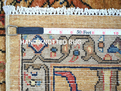 Brown 3'0" x 12'0" Tribal & Geometric Hand knotted Wool Rug - Sku: O021432