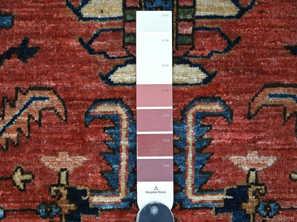 Heriz Tribal & Geometric hand-knotted wool runner in Red & Blue, 3' x 17'5" — SKU O021434 (view 3)