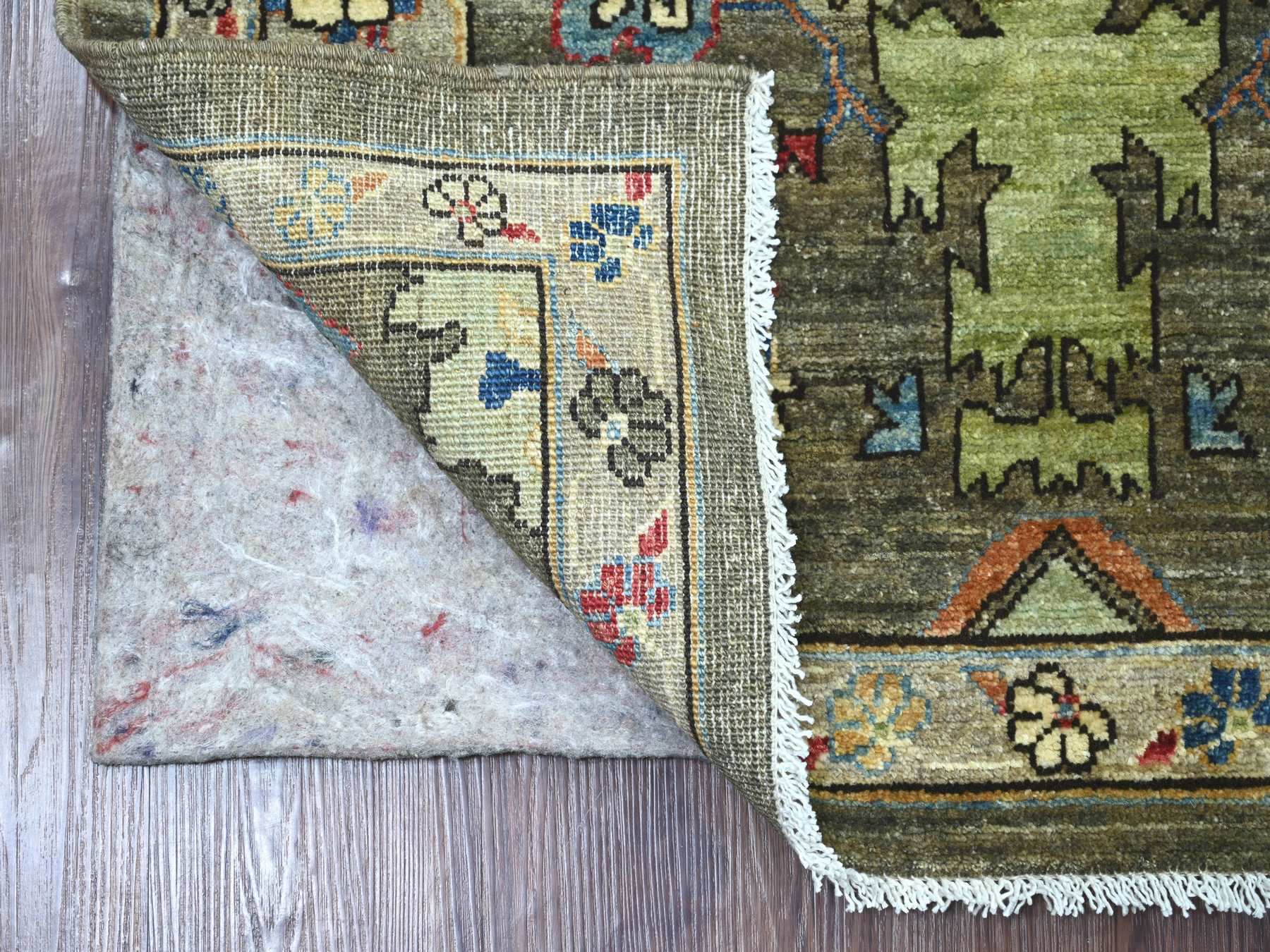 Heriz Tribal & Geometric hand-knotted wool runner in Gray, 3' x 7'9" — SKU O021435 (view 2)